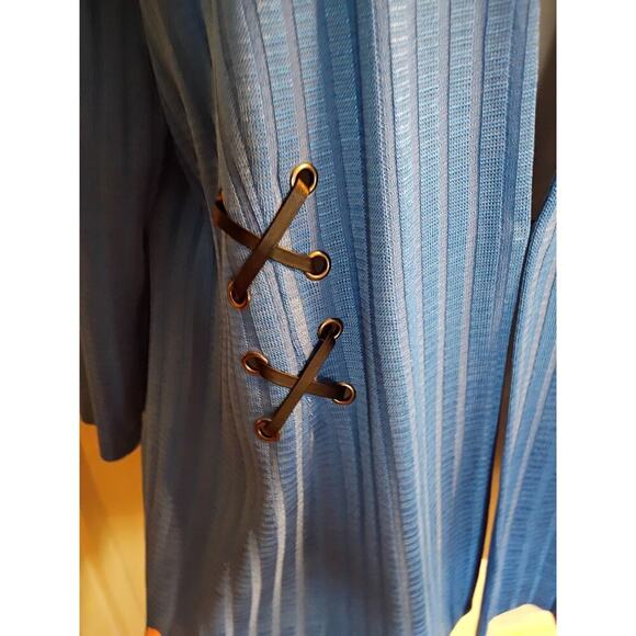 Ming Wang Cardigan Blue Sz L Laganlook Preppy Career Office - Picture 3 of 7